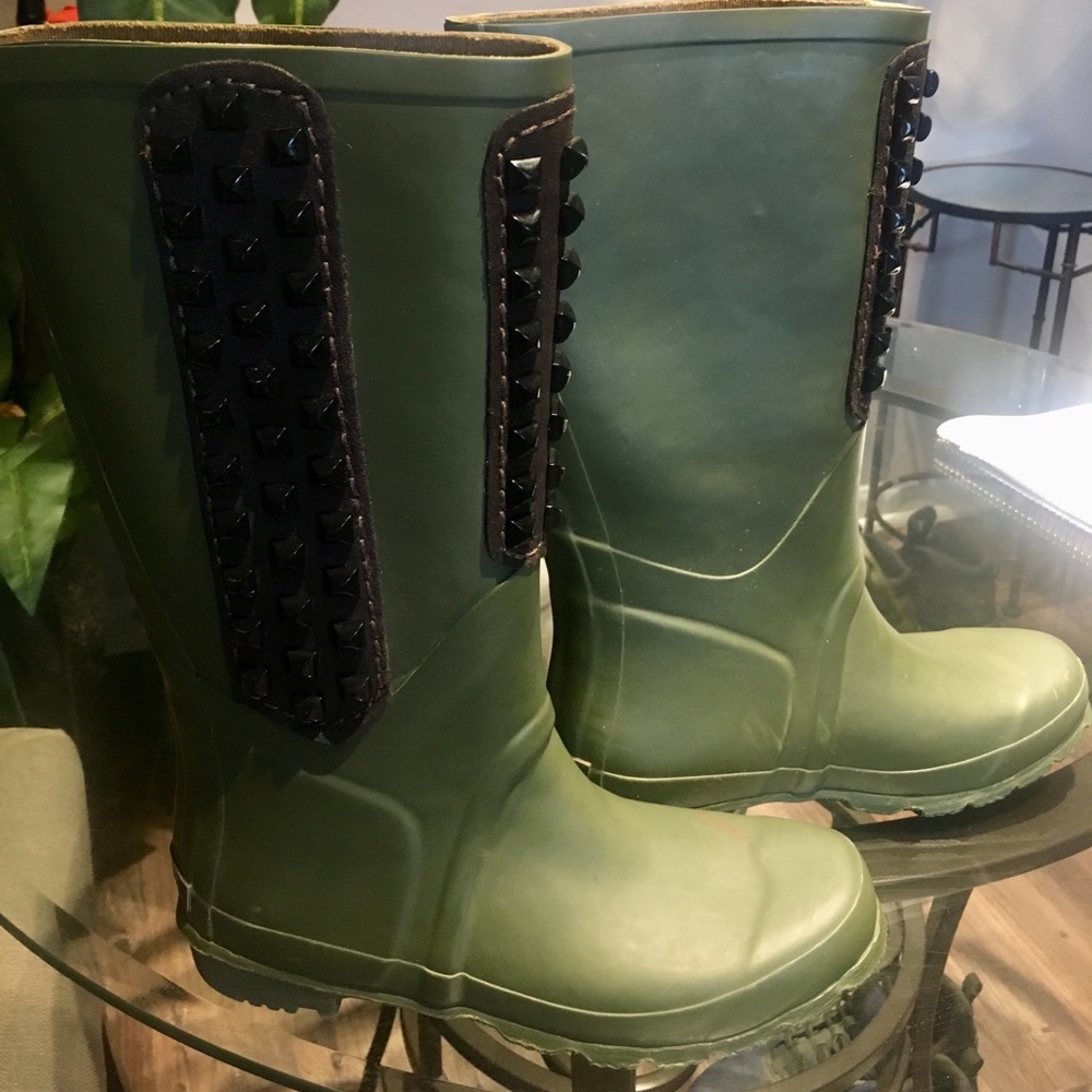 BCBG MaxAzria Army Green Rain Boots